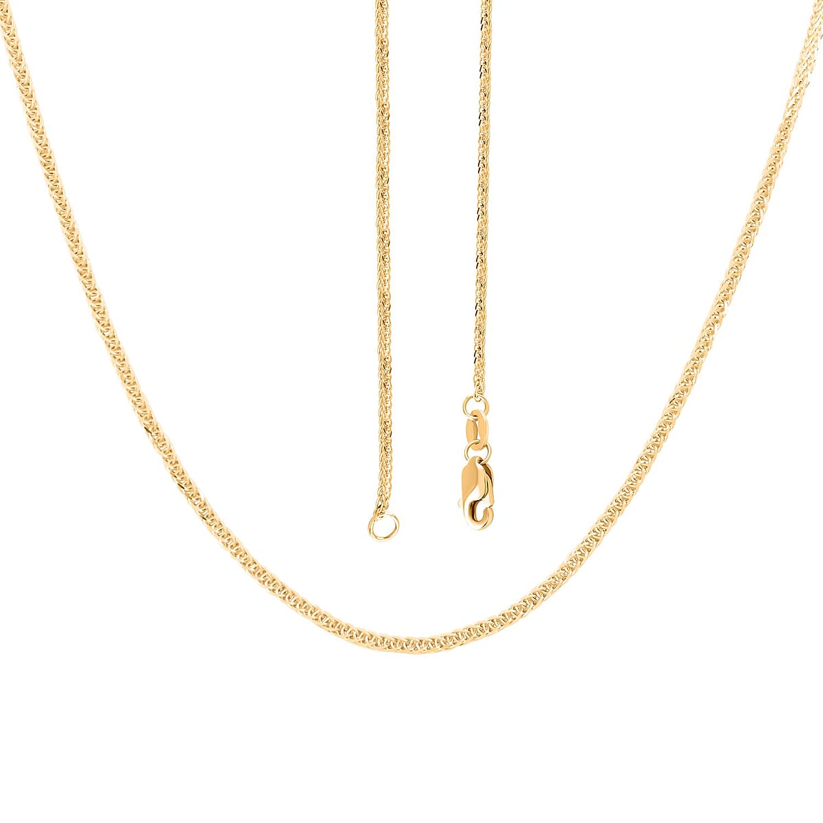 14K Yellow Gold 1.3mm Spiga Chain Necklace 22 Inches 5.2 Grams image number 2