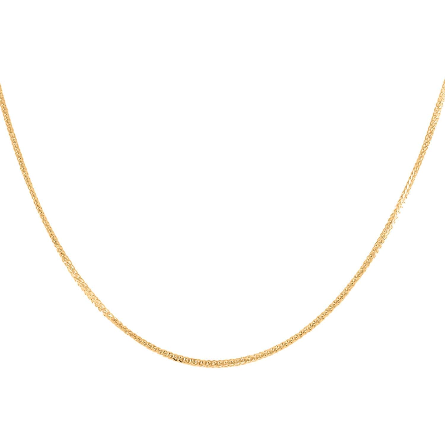 Buy 14K Yellow Gold 2.40mm Diamond-cut Triple Spiga Wheat Chain