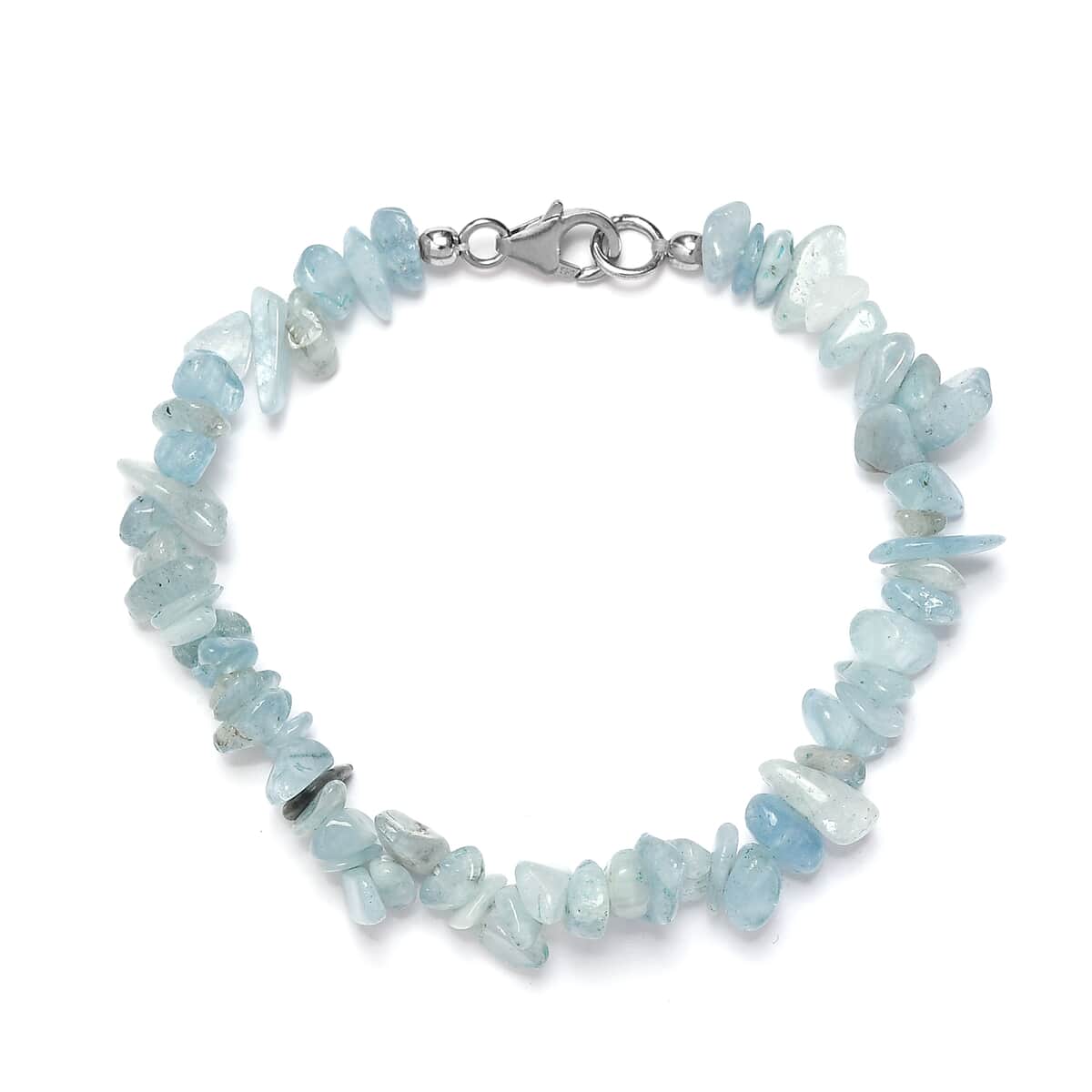 Mangoro Aquamarine Chips Bracelet in Sterling Silver (7.25 In) 60.00 ctw image number 0