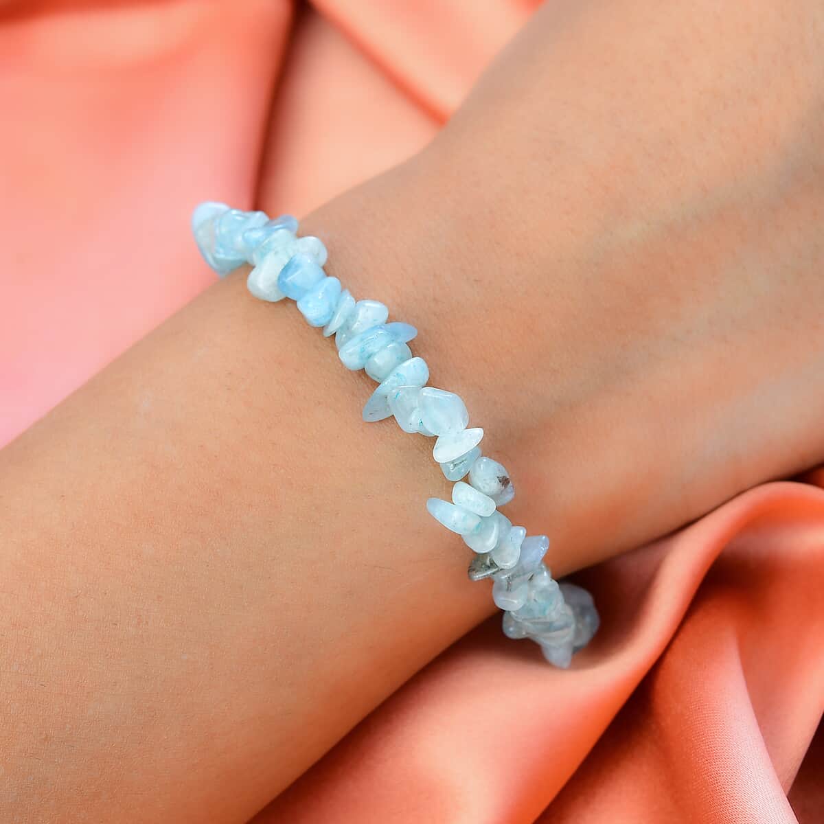 Mangoro Aquamarine Chips Bracelet in Sterling Silver (7.25 In) 60.00 ctw image number 2