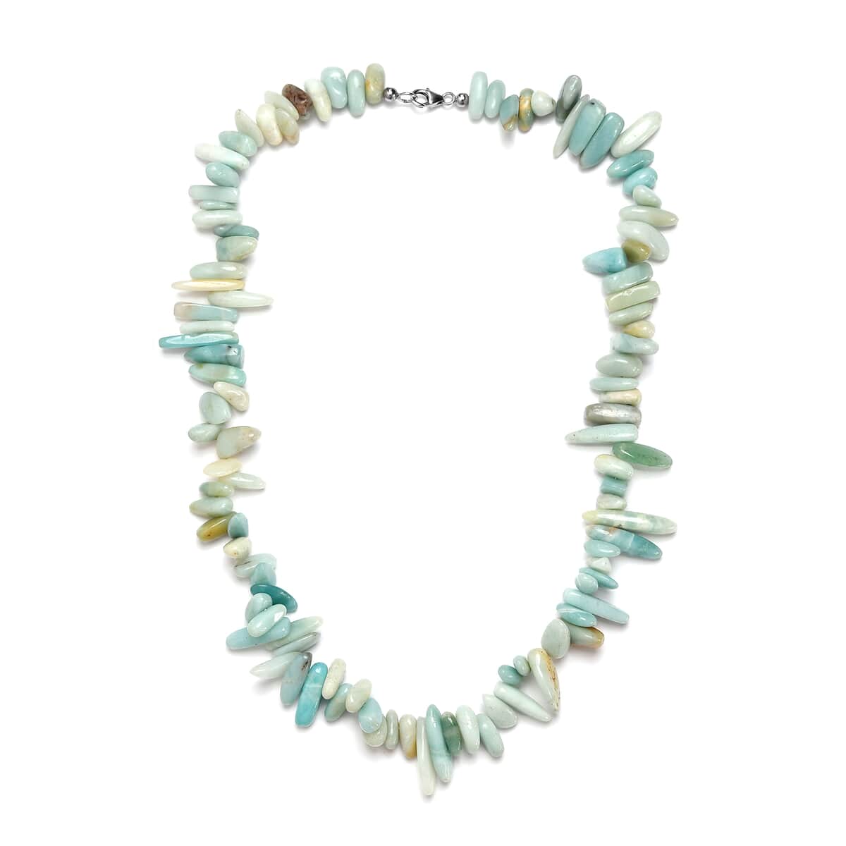 Mangoro Aquamarine Chips Necklace 20 Inches in Sterling Silver 450.00 ctw image number 3