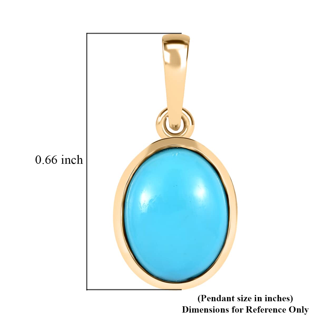 Luxoro 10K Yellow Gold Premium Sleeping Beauty Turquoise Solitaire Pendant 1.50 ctw image number 5