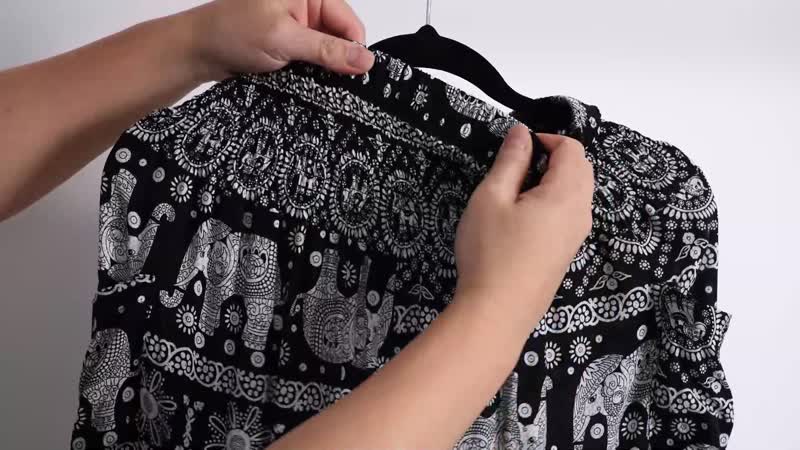 TAMSY Elephant Pattern Harem Pants with 2 Pockets