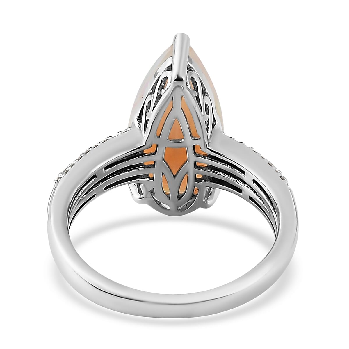 AAA Ethiopian Welo Opal and Moissanite Ring in Platinum Over Sterling Silver (Size 10.0) 3.00 ctw image number 5