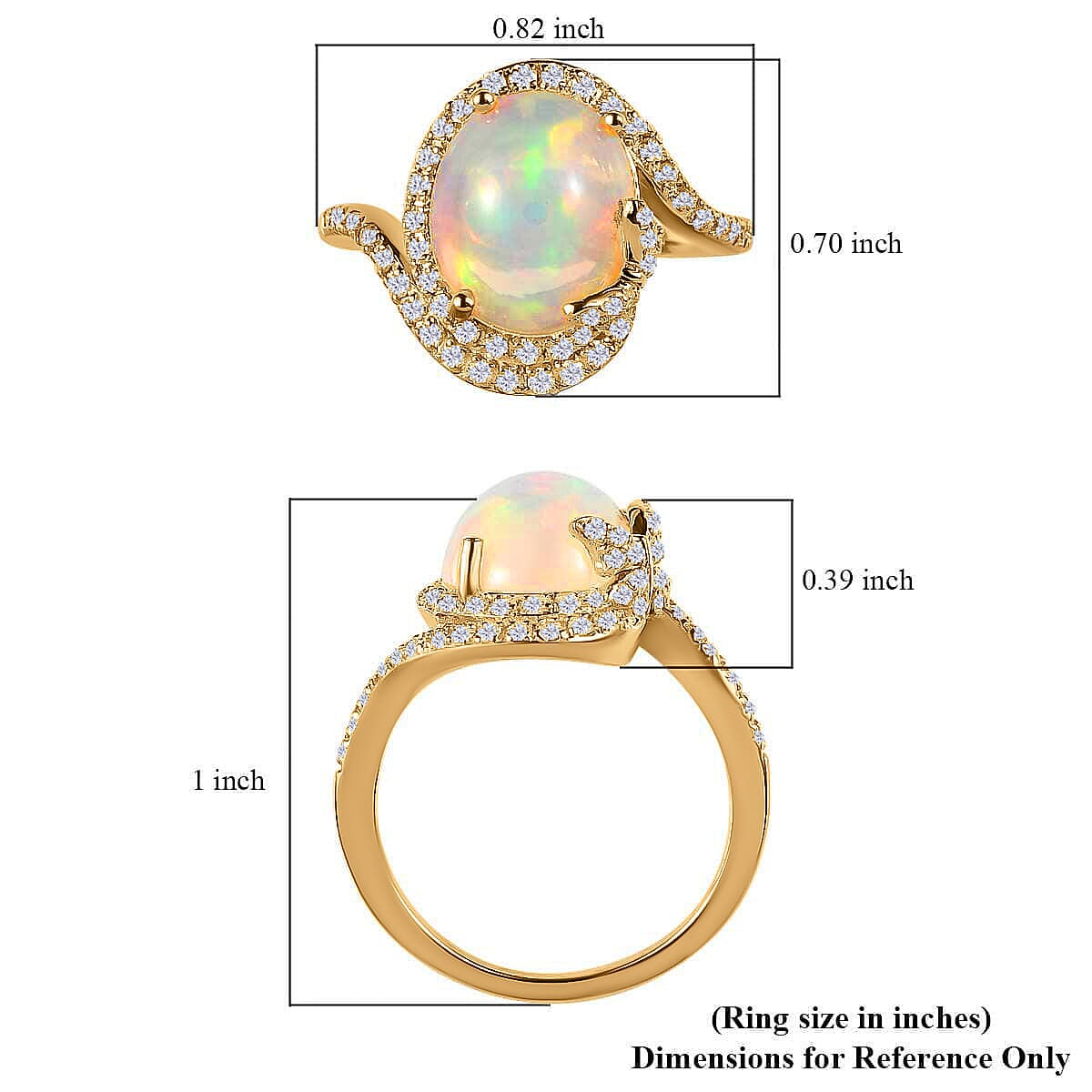 GP Italian Garden Collection Premium Ethiopian Welo Opal Ring, Multi Gemstone Accent Ring,  Vermeil Yellow Gold Over Sterling Silver Ring, Opal Jewelry 3.60 ctw image number 5