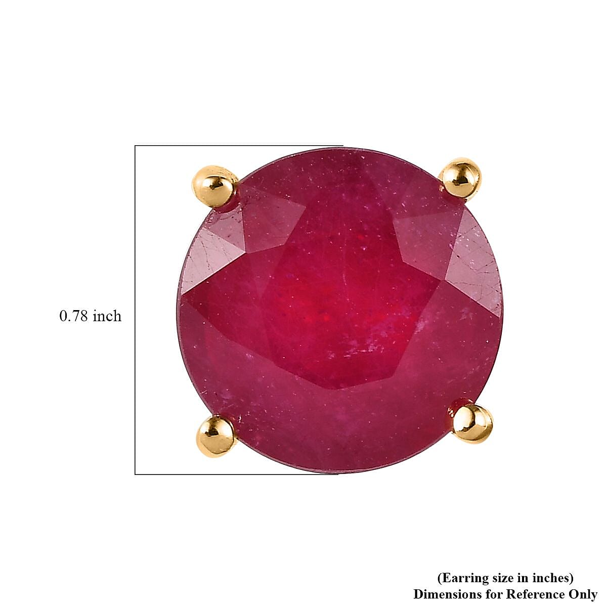 Niassa Ruby (FF) 8.75 ctw Solitaire Stud Earrings in Vermeil Yellow Gold Over Sterling Silver