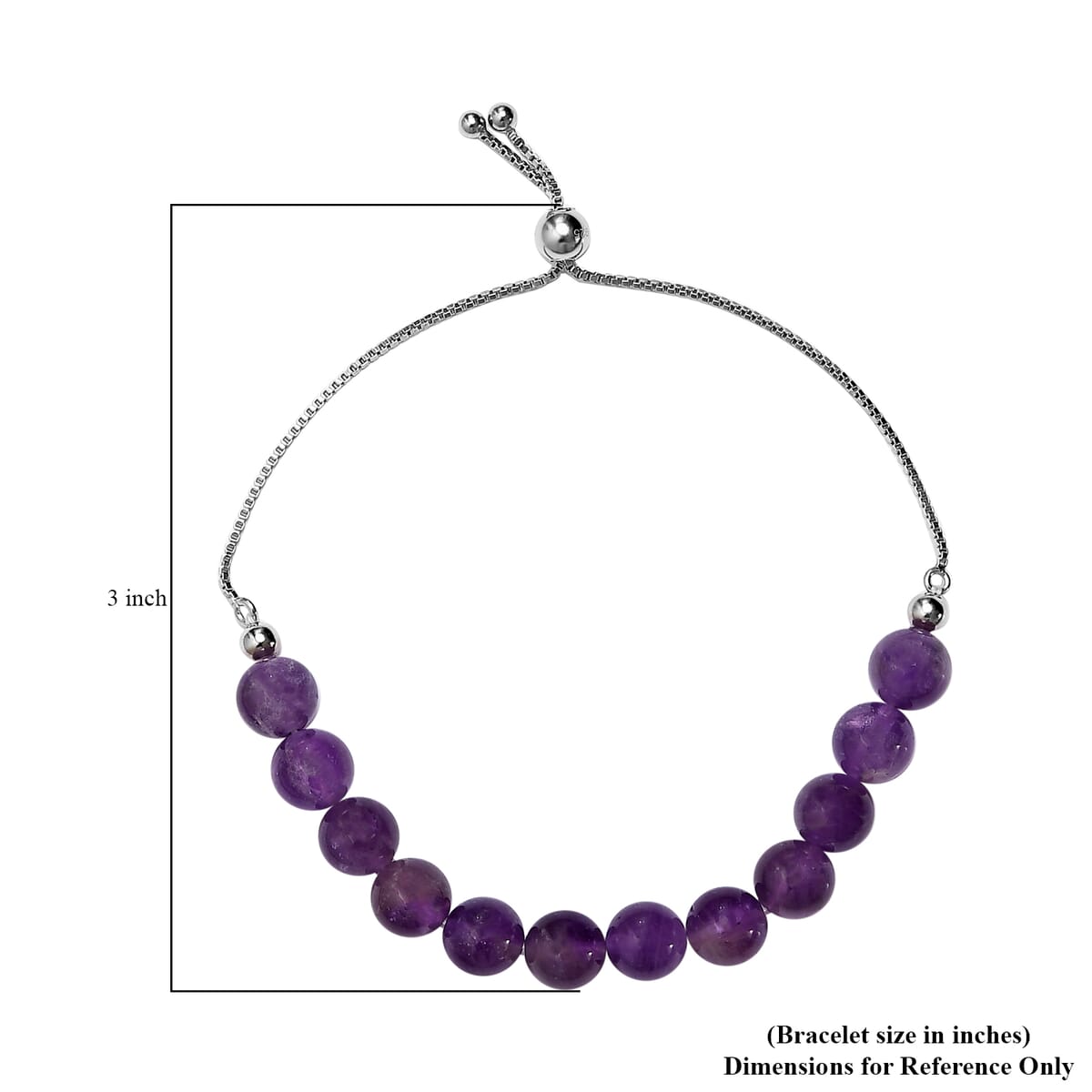 African Amethyst Bolo Bracelet in Sterling Silver (9.50 In) 50.00 ctw image number 4