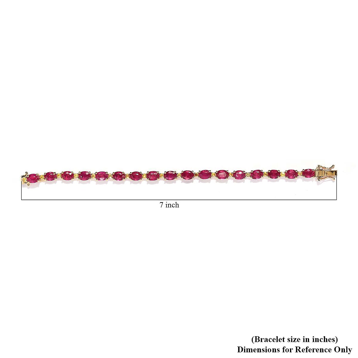 Niassa Ruby (FF) and Yellow Sapphire Bracelet in Vermeil Yellow Gold Over Sterling Silver (6.50 In) 19.75 ctw image number 4
