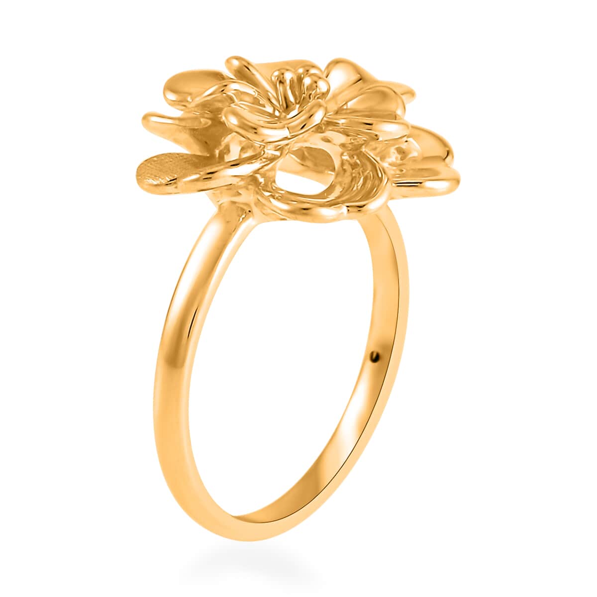 24K Yellow Gold Electroform Floral Ring 2.05 Grams image number 3