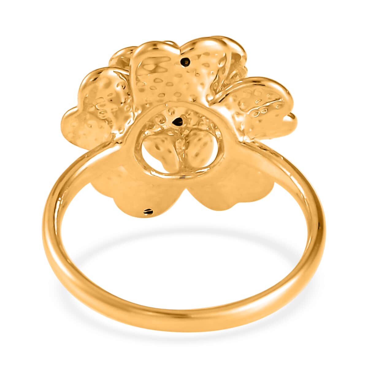 24K Yellow Gold Electroform Floral Ring 2.05 Grams image number 4