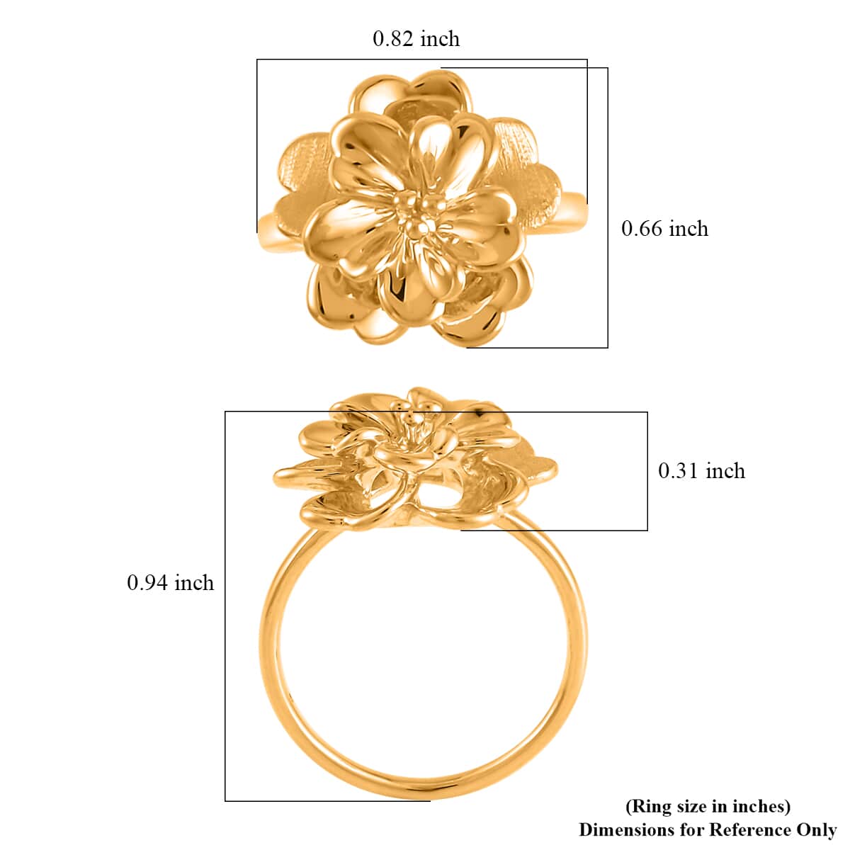 24K Yellow Gold Electroform Floral Ring (Size 7.0) 2.05 Grams image number 5