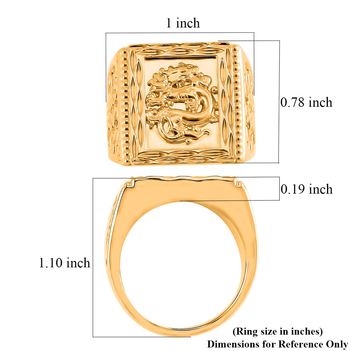 Memorial Day Doorbuster Deal 24K Yellow Gold Electroform Ring (Size 12.75) (5.80 g) (Del. in 10-15 Days) image number 4