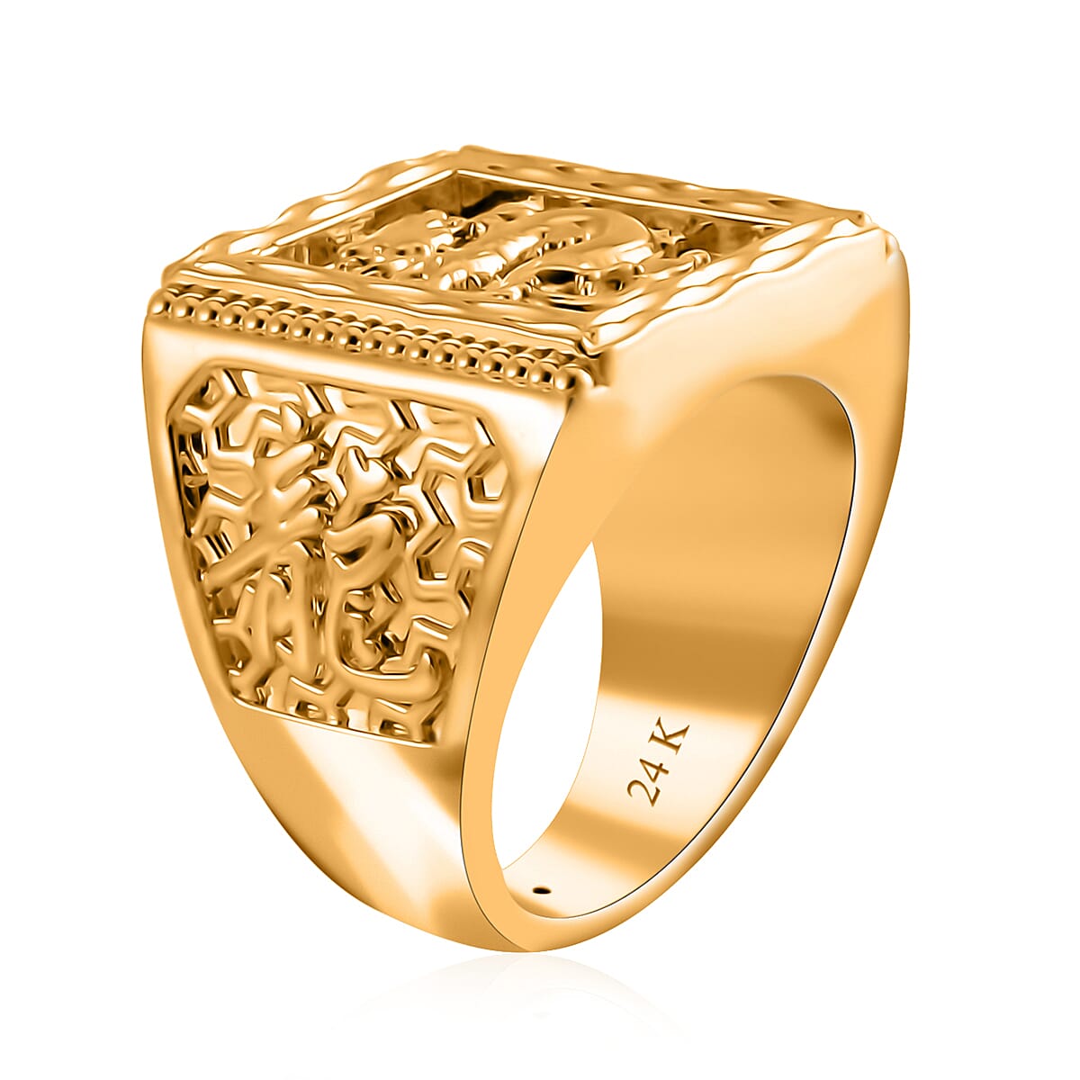 Buy 24K Yellow Gold Electroform Dragon Men's Ring (Size