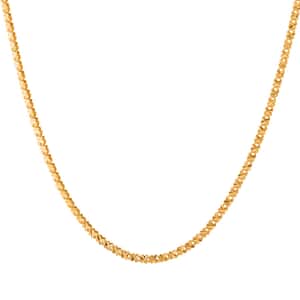 24K Yellow Gold Electroform X Link Chain Necklace 18 Inches 7 Grams