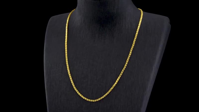 24K Yellow Gold Electroform X Link Chain Necklace 18 Inches 7 Grams