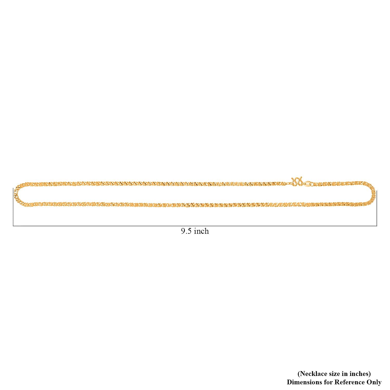 24K Yellow Gold Electroform X Link Chain Necklace 18 Inches 7 Grams