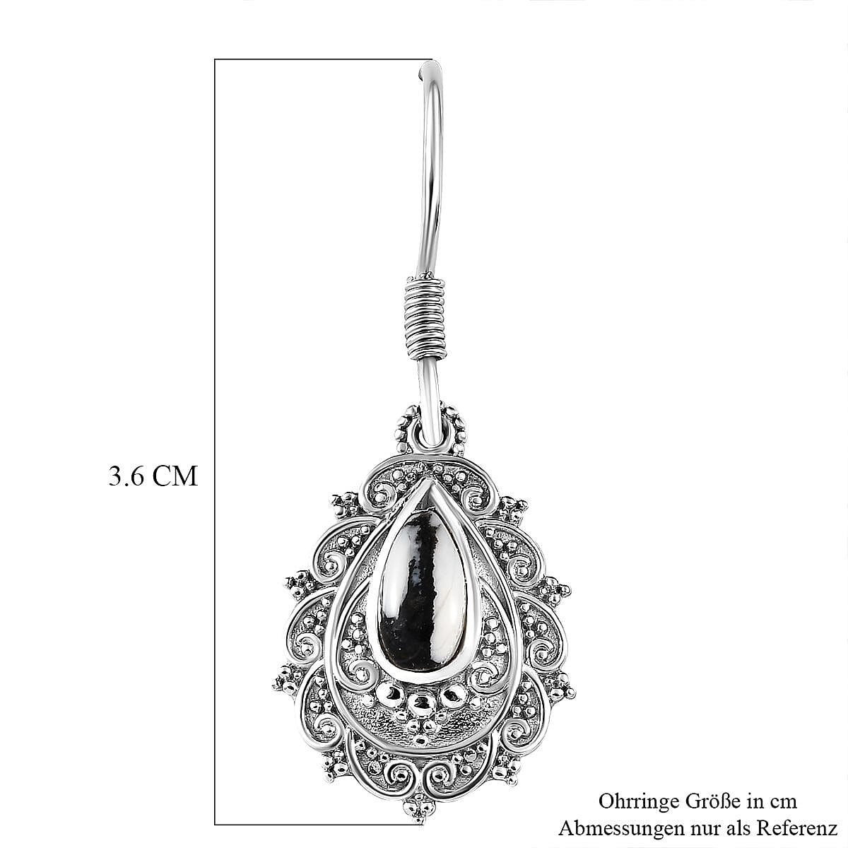White Buffalo Lever Back 1.38 ctw Earrings in Platinum Over Sterling Silver