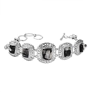 White Buffalo 17.84 ctw Bracelet in Sterling Silver (7.50 In)