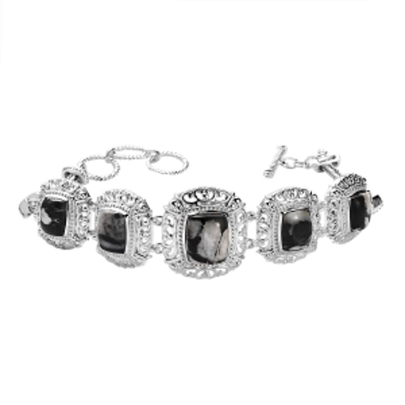 White Buffalo 17.84 ctw Bracelet in Sterling Silver (7.50 In)