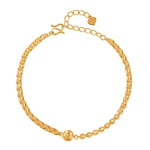 24K Yellow Gold Electroform 2.5mm Phoenix Tail Chain Bracelet (6.50-8.0In) 4.35 Grams