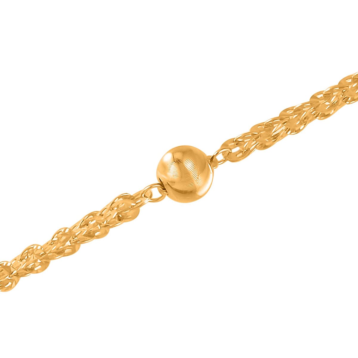 24K Yellow Gold Electroform 2.5mm Phoenix Tail Chain Bracelet (6.50-8.0In) 4.35 Grams image number 2