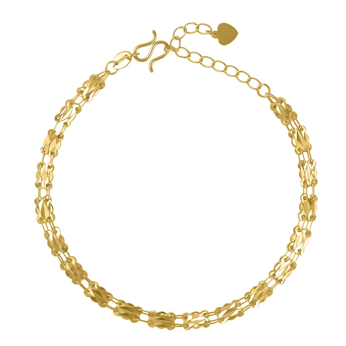 24K Yellow Gold Electroform Link Chain Bracelet (6.5-8In) 5.20 Grams image number 0