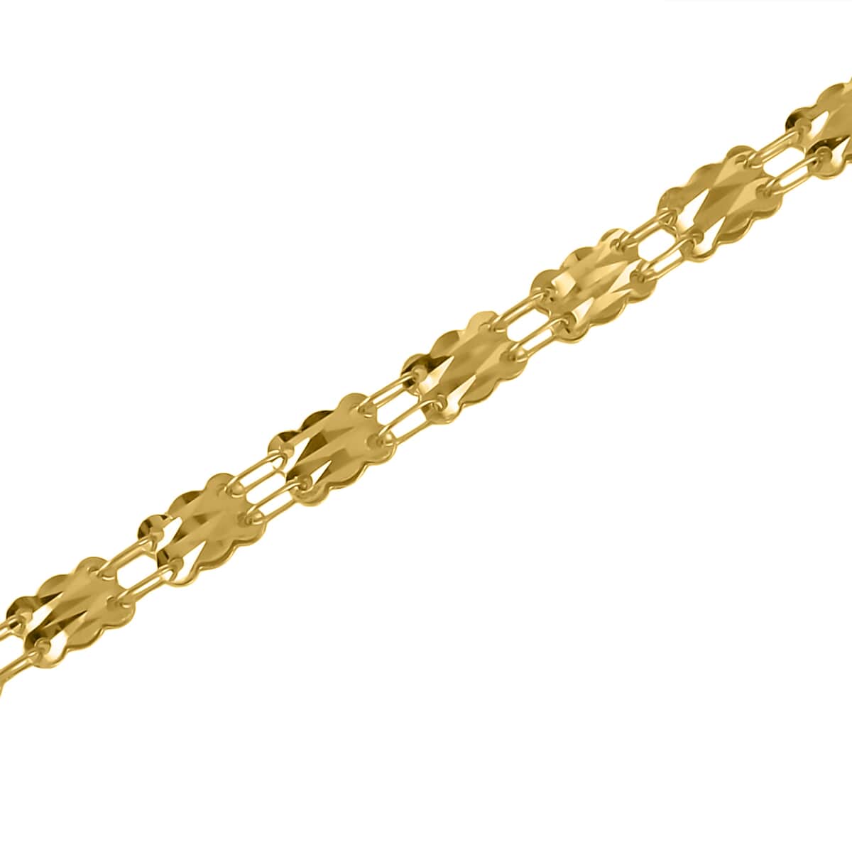 24K Yellow Gold Electroform Link Chain Bracelet (6.5-8In) 5.20 Grams image number 1