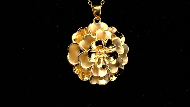 Electroform Floral Pendant in 24K Yellow Gold 4.65 Grams