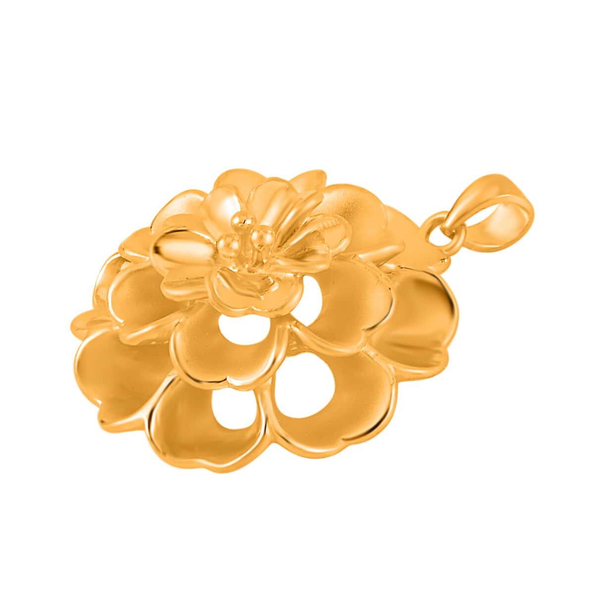 Electroform Floral Pendant in 24K Yellow Gold 4.65 Grams image number 3