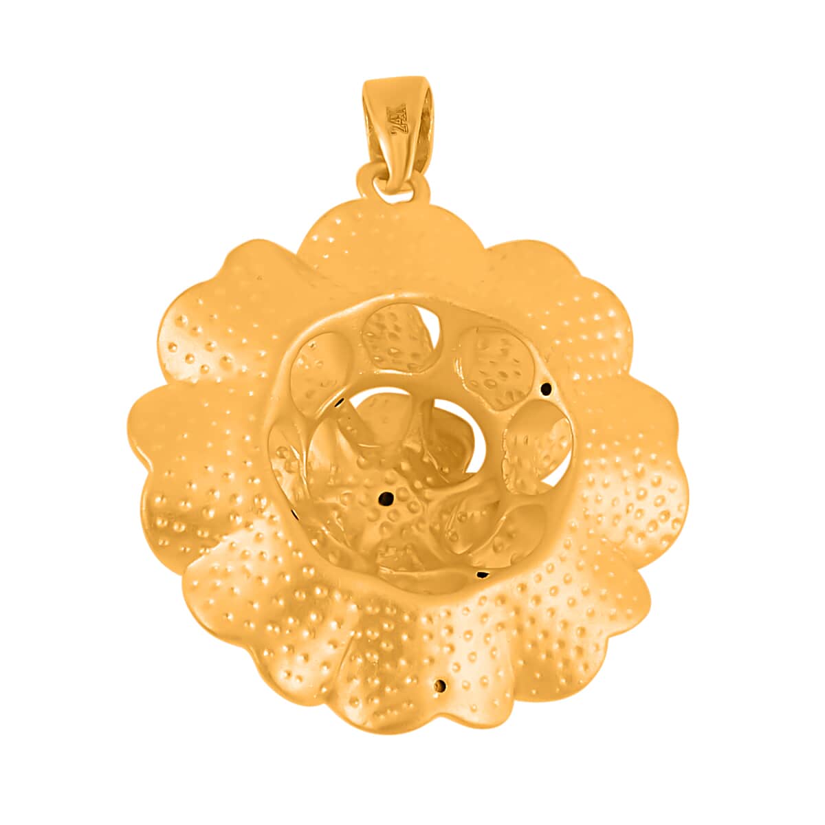 Electroform Floral Pendant in 24K Yellow Gold 4.65 Grams image number 4