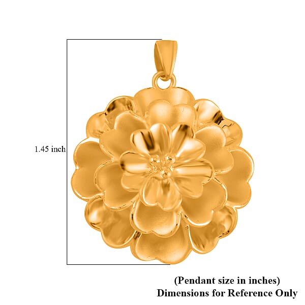 Electroform Floral Pendant in 24K Yellow Gold 4.65 Grams
