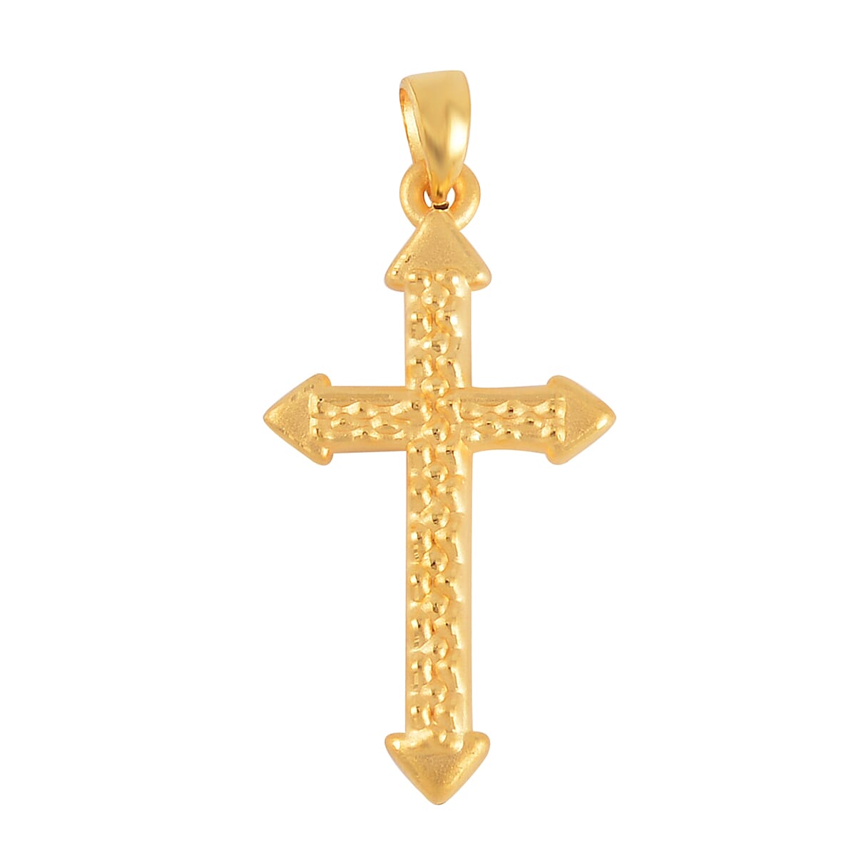 Electroform Textured Cross Pendant without Chain in 24K Yellow Gold 2.50 Grams image number 0