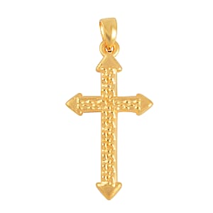 Electroform Textured Cross Pendant without Chain in 24K Yellow Gold 2.50 Grams