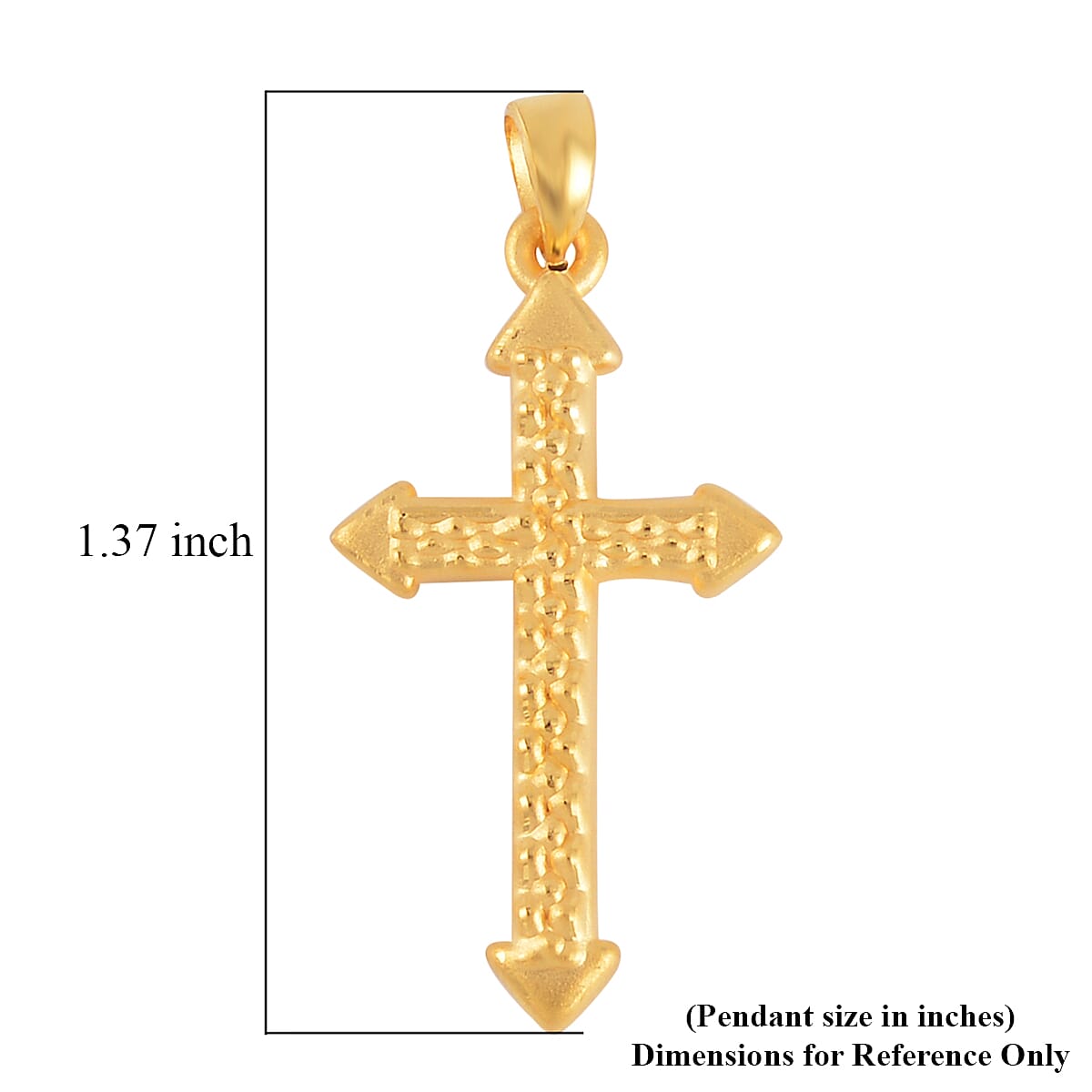 Electroform Textured Cross Pendant without Chain in 24K Yellow Gold 2.50 Grams image number 3