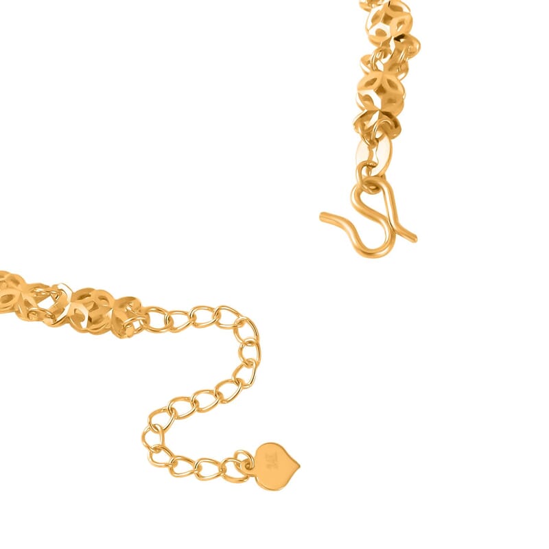 24K Yellow Gold 5mm Four-leaf Clover Chain Bracelet (6.50-8.0In) 5.10 Grams