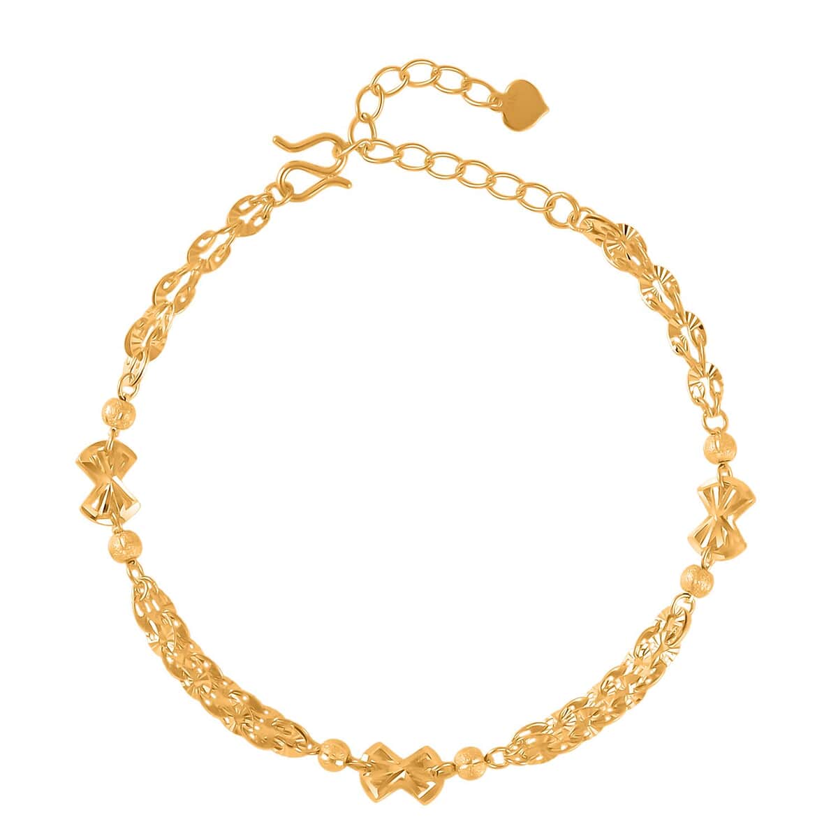 24K Yellow Gold Electroform 5mm Phoenix Tail Chain Bracelet (6.50-8.0In) 5.35 Grams image number 0