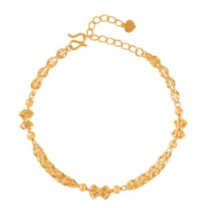 24K Yellow Gold Electroform 5mm Phoenix Tail Chain Bracelet (6.50-8.0In) 5.35 Grams