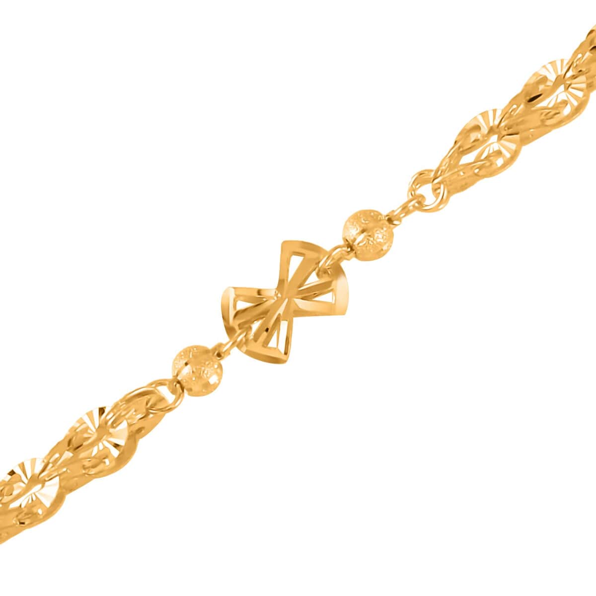 24K Yellow Gold Electroform 5mm Phoenix Tail Chain Bracelet (6.50-8.0In) 5.35 Grams image number 2