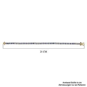 Tanzanite and White Topaz 9.46 ctw Cluster Bracelet in 14K Yellow Gold Over Sterling Silver (8 In) (11.2 g)