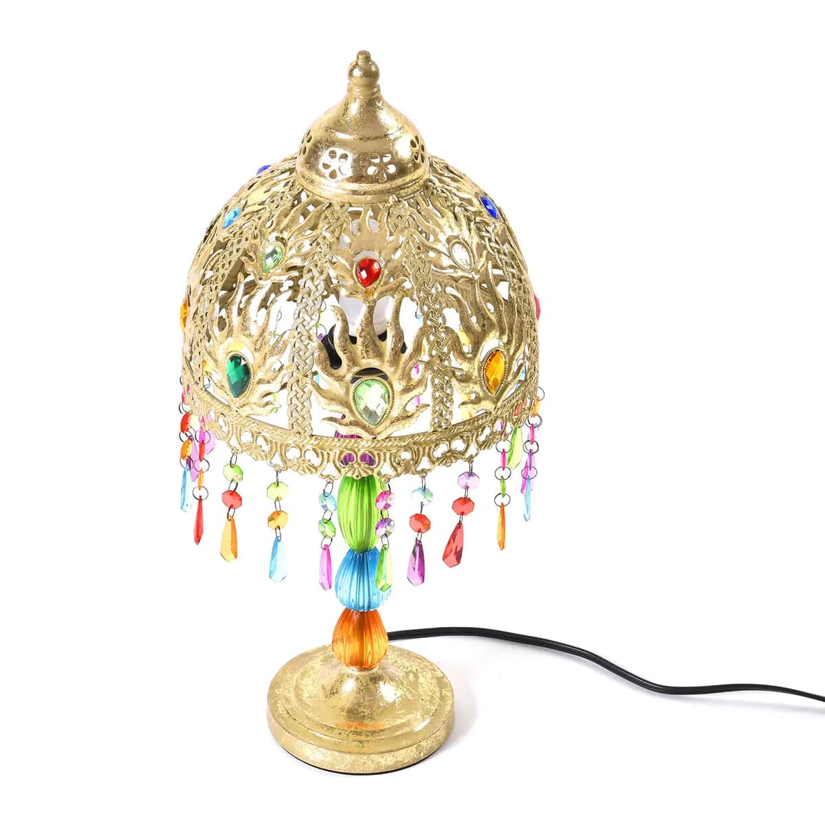 Gold Color Multi Color Acrylic Table Lamp (E26 Holder) (8.27"x8.27"x17.72") image number 0