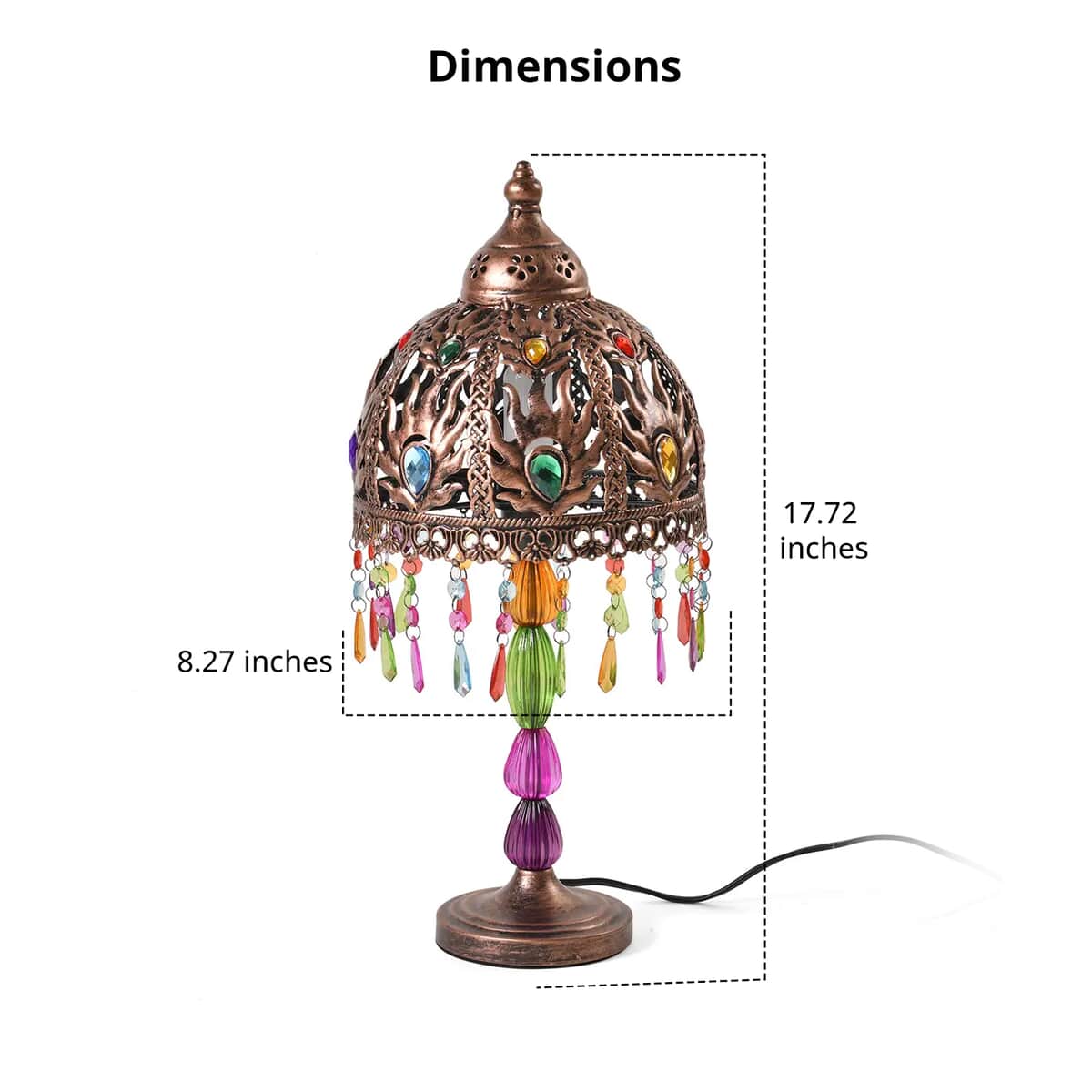 Dark Copper Color Multi Color Acrylic Table Lamp (E26 Holder) image number 5