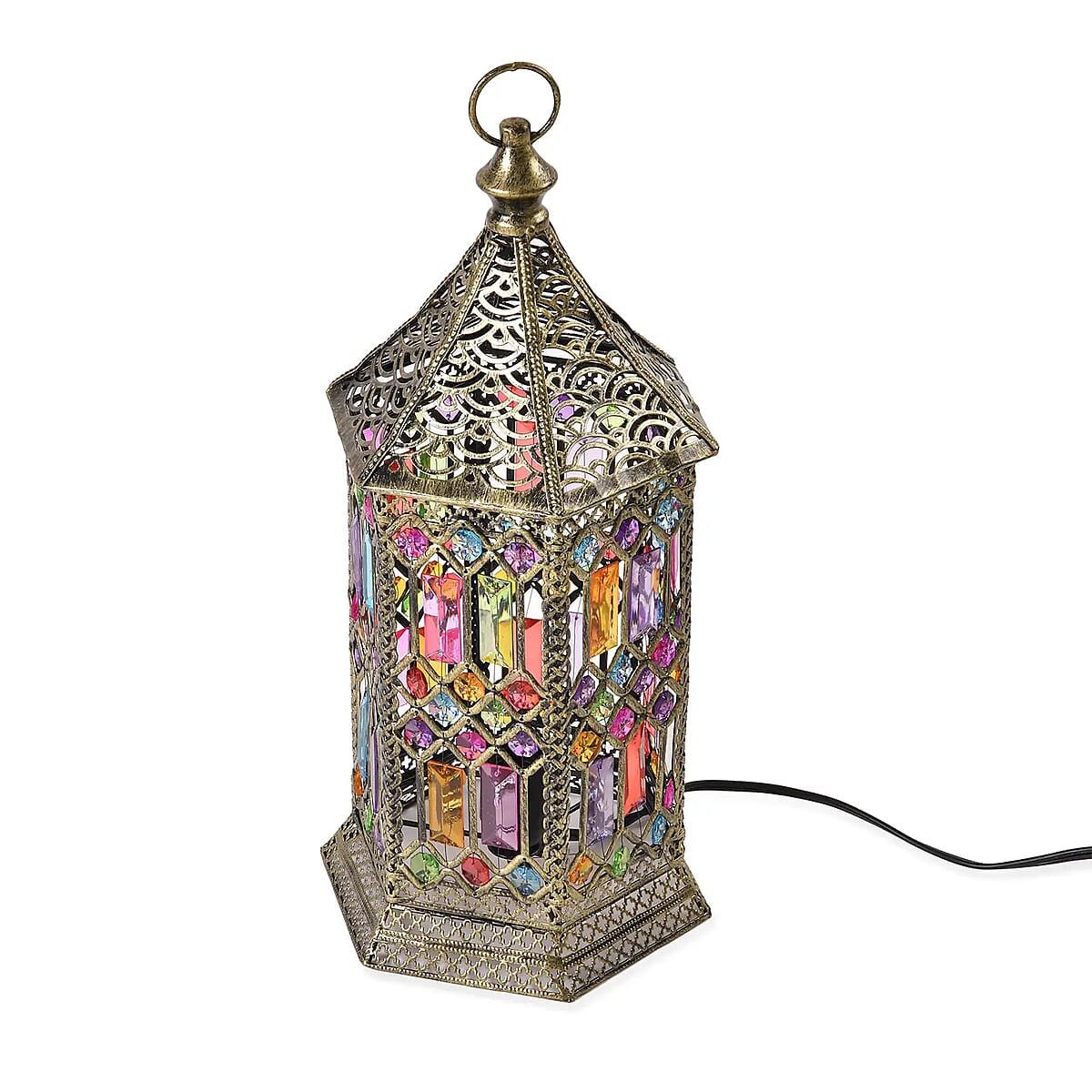 Gold Color Multi Color Acrylic Table Lamp (E26 Holder) (7.09"x7.09"x17.72") image number 0