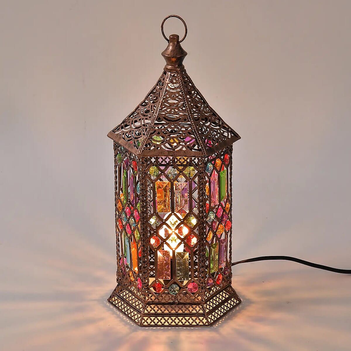 Dark Gold Color Multi Color Acrylic Table Lamp (E26 Holder) image number 4