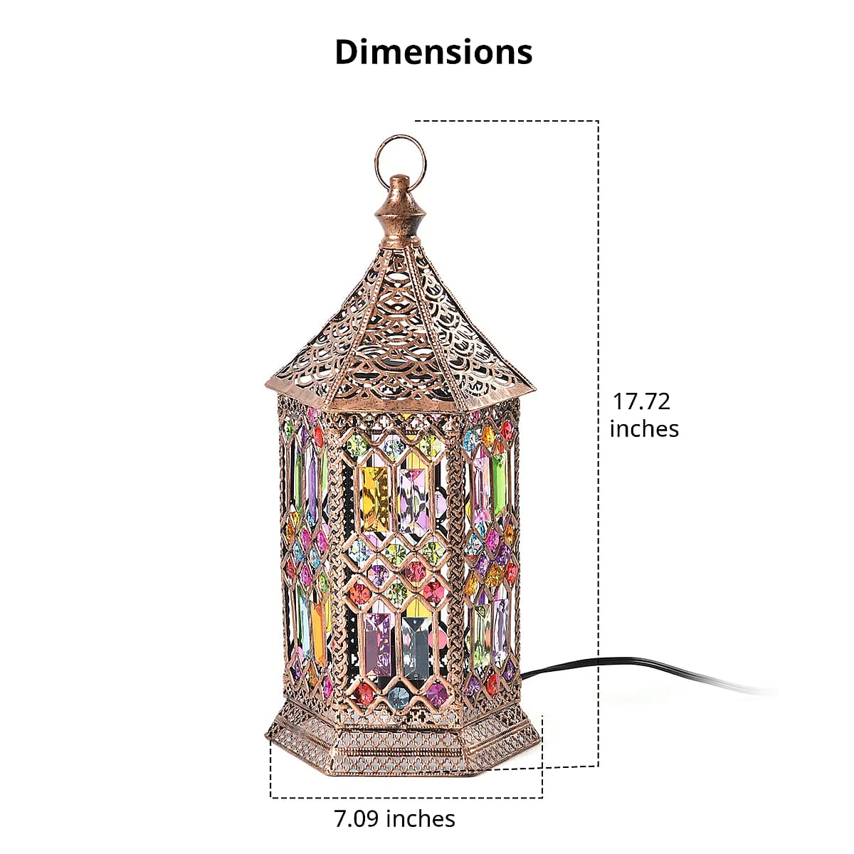 Dark Gold Color Multi Color Acrylic Table Lamp (E26 Holder) image number 5