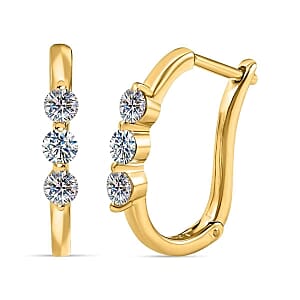 Moissanite 0.06 ctw Earrings in 14K YG Over Sterling Silver