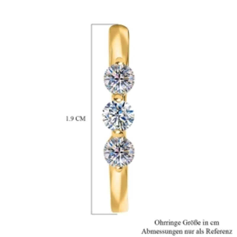 Moissanite 0.06 ctw Earrings in 14K YG Over Sterling Silver