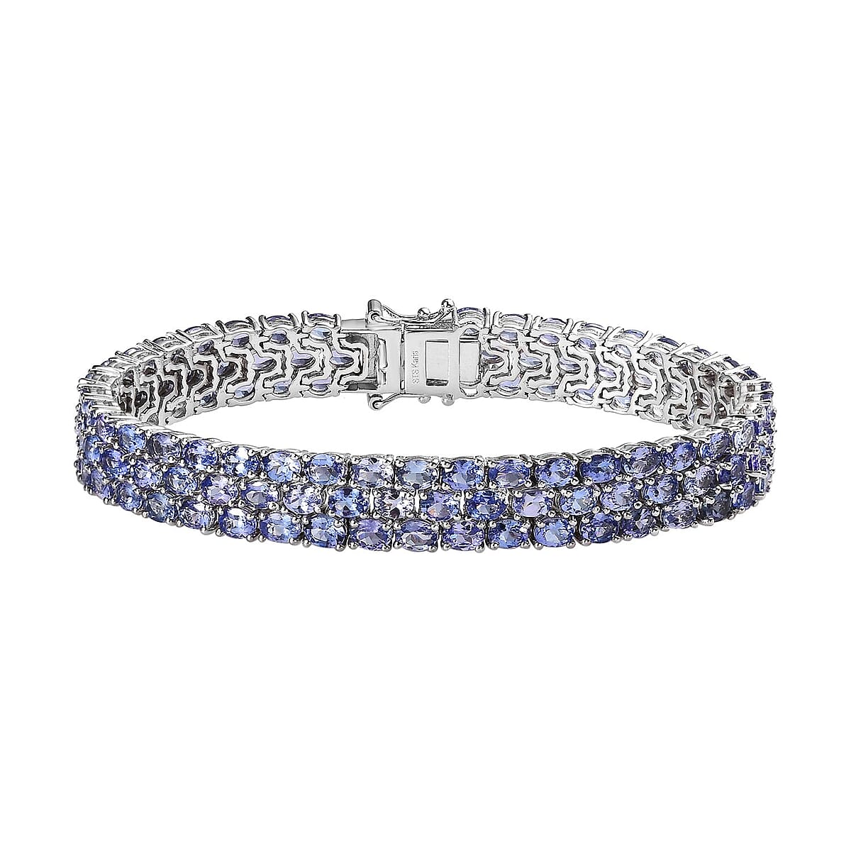 Karis Tanzanite Three-Row Bracelet in Platinum Bond (7.25 In) (Del. in 5-7 Days) 21.00 ctw image number 0