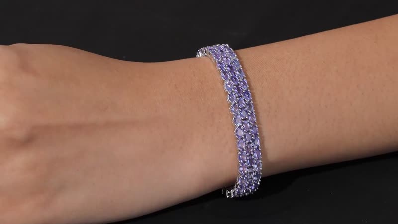 Karis Tanzanite Three-Row Bracelet in Platinum Bond (7.25 In) (Del. in 5-7 Days) 21.00 ctw
