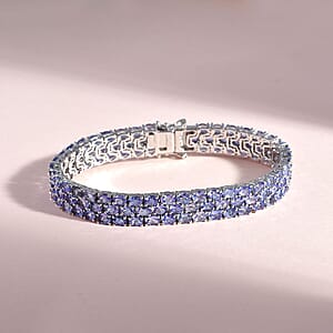 Karis Tanzanite Three-Row Bracelet in Platinum Bond (7.25 In) 20.25 ctw