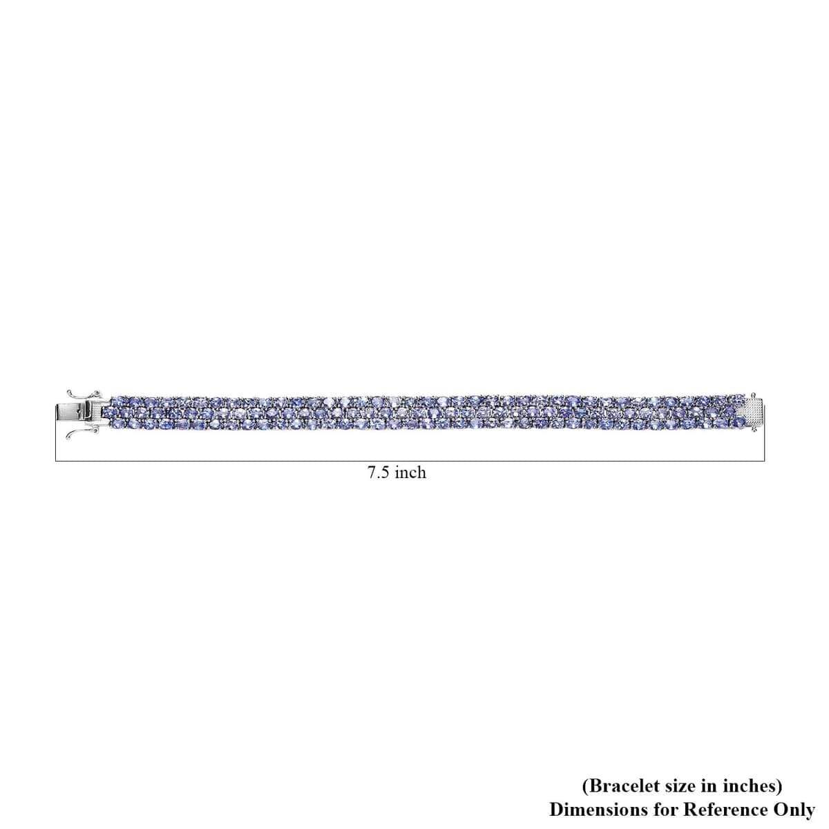 Karis Tanzanite Three-Row Bracelet in Platinum Bond (7.25 In) (Del. in 5-7 Days) 21.00 ctw image number 4